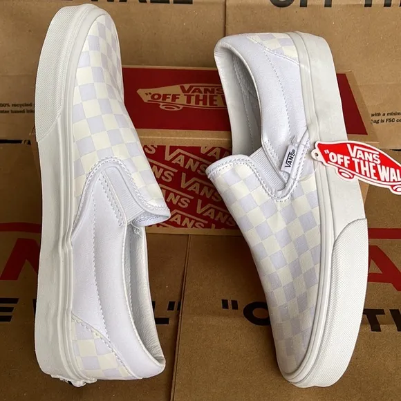 Vans WMNS Classic Slip On Checkerboard True White/ True White sneakers