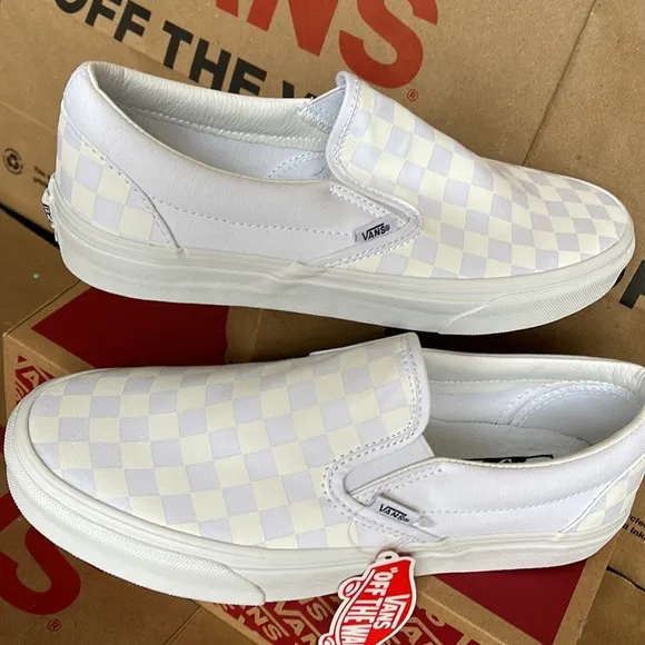 Vans WMNS Classic Slip On Checkerboard True White/ True White sneakers