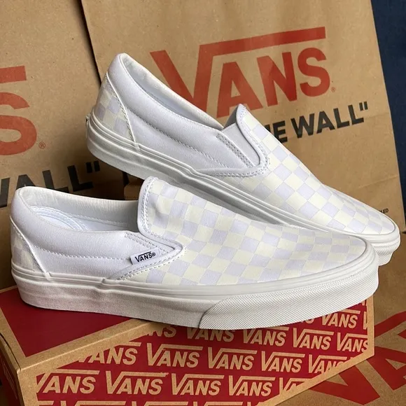 Vans WMNS Classic Slip On Checkerboard True White/ True White sneakers