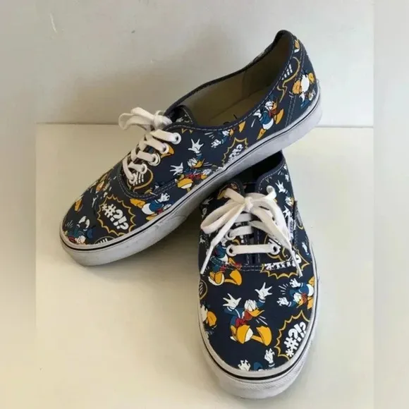 Vans x‎ Walt Disney Angry Donald Duck Authentic Shoes US mens 11 Sneakers Rare🔥