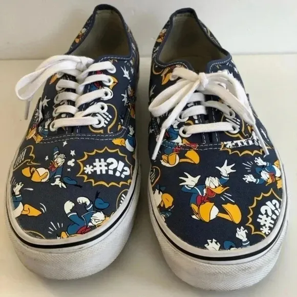 Vans x‎ Walt Disney Angry Donald Duck Authentic Shoes US mens 11 Sneakers Rare🔥