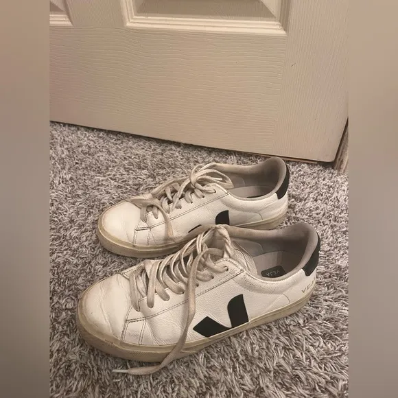 Veja Esplar Leather Black White Sneaker Black Size 9