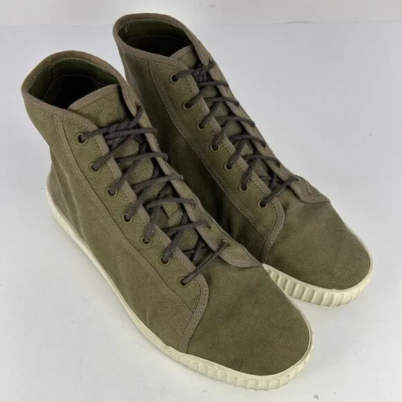 Vince Women's Wolf Hi Top Sneakers US 7 M Army Green Lace-Up Shoes