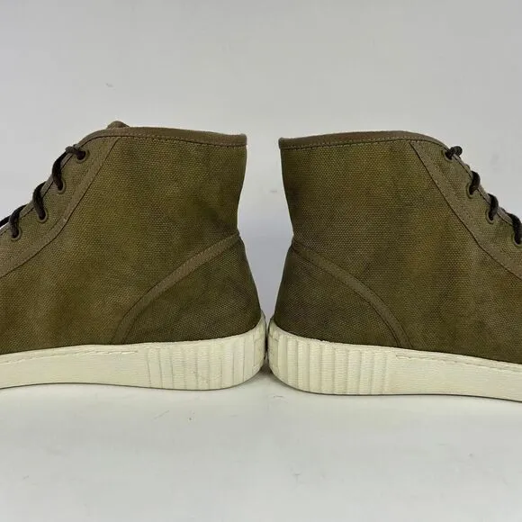 Vince Women's Wolf Hi Top Sneakers US 7 M Army Green Lace-Up Shoes