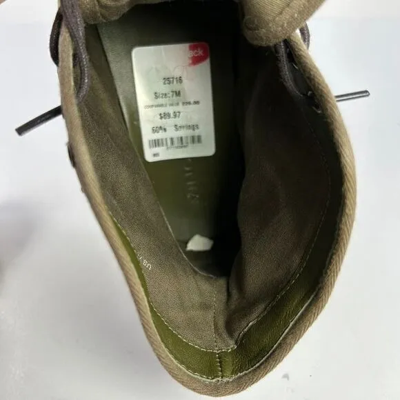 Vince Women's Wolf Hi Top Sneakers US 7 M Army Green Lace-Up Shoes