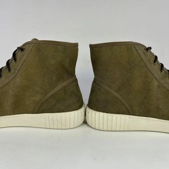 Vince Women's Wolf Hi Top Sneakers US 7 M Army Green Lace-Up Shoes