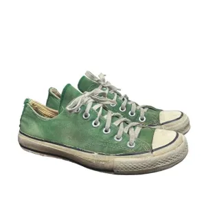 Vintage 80s Converse Low Shoes Sneakers Green Men's Size 6 Distressed