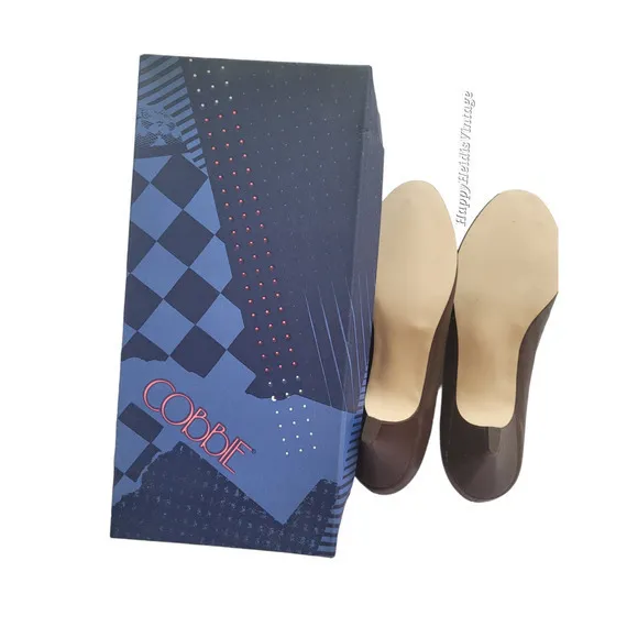 Vintage Cobbie Brown Felicity Dark Academia Open Toe‎ Bow Pump Shoes