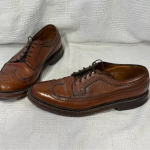 Vintage Florsheim Imperial 93602 Brown Wingtip 5 Nail Shoes Size 7.5 D EUC