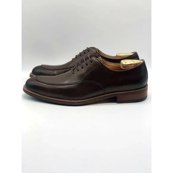 Vintage Foundry Co Mens Cole Oxford Shoes Brown Apron Toe Lace Up Leather 12