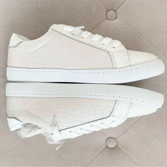 Vintage Havana Carla Sneakers Off White Croco NEW Size 8 NEW IN BOX