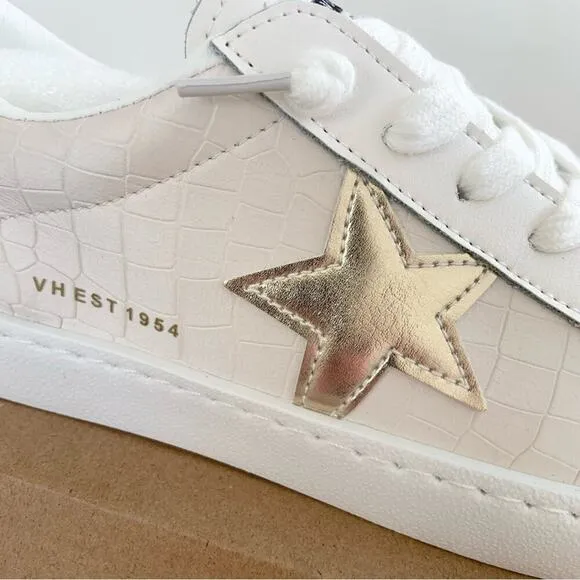Vintage Havana Carla Sneakers Off White Croco NEW Size 8 NEW IN BOX