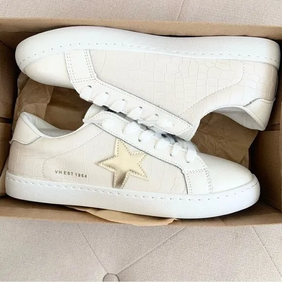 Vintage Havana Carla Sneakers Off White Croco NEW Size 8 NEW IN BOX