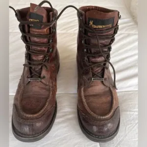 Vintage Rare USA Browning Moc Toe Safety Hunting Work Boots Size 10.5