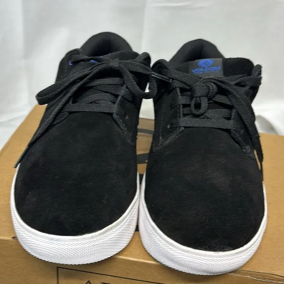 Volcom Black and White blue true work comp toe metal free slip resistant Shoes