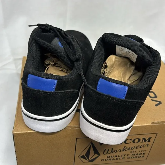 Volcom Black and White blue true work comp toe metal free slip resistant Shoes