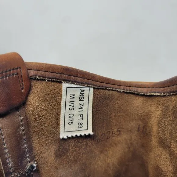 VTG Red Wing Boots 8B Pecos Western Brown Leather Safety Toe Work Nailseat 2265