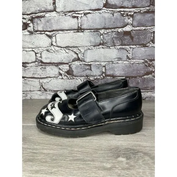 VTG TUK LADY LUCK Black Leather MaryJane Strap England Shoes Women 36EU/5.5M US