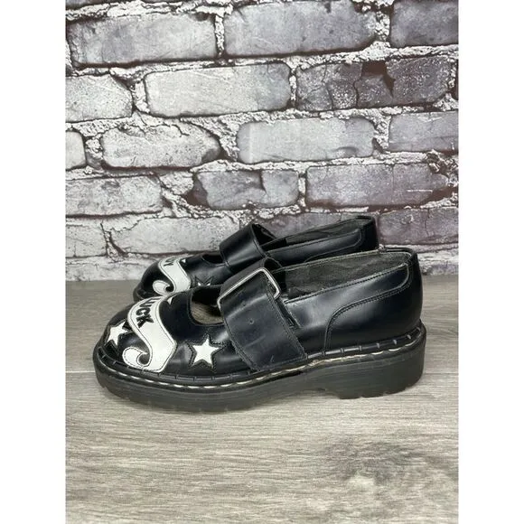 VTG TUK LADY LUCK Black Leather MaryJane Strap England Shoes Women 36EU/5.5M US