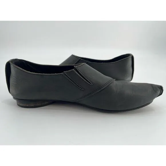 Walk Handmade Shoes Black Leather Pointy Toe Sz 39 Elf Avant Garde