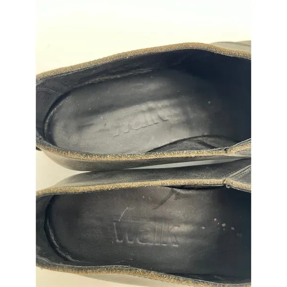 Walk Handmade Shoes Black Leather Pointy Toe Sz 39 Elf Avant Garde
