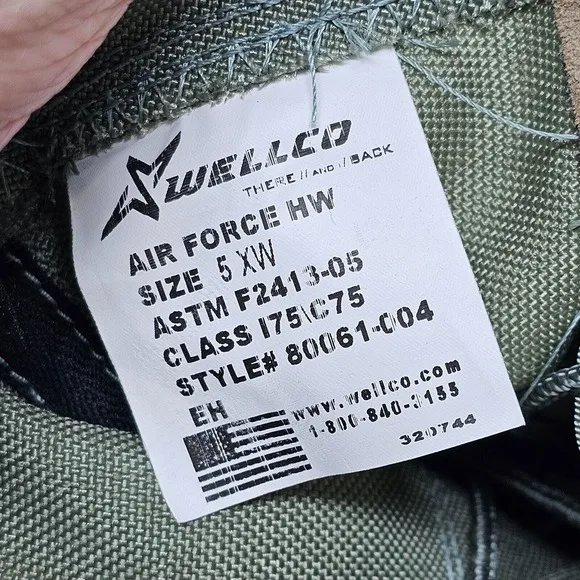 Wellco Air Force HW Mens Size 5 XW Steel Toe Lace-Up Combat Boots Suede