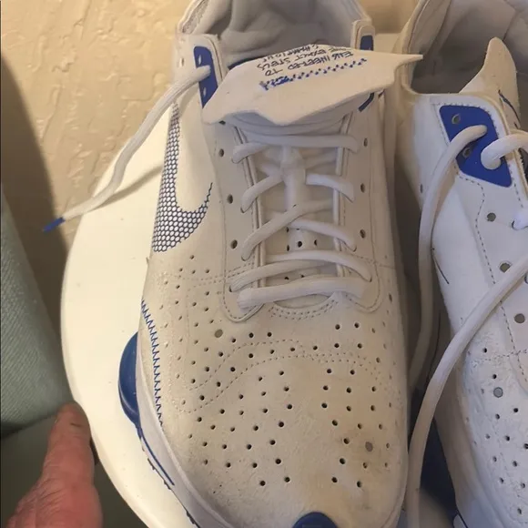 White and Blue Nike Golf shoes