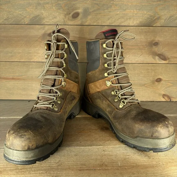 wolverine cabor EXP mens size 11 wide shoes brown leather waterproof work boots