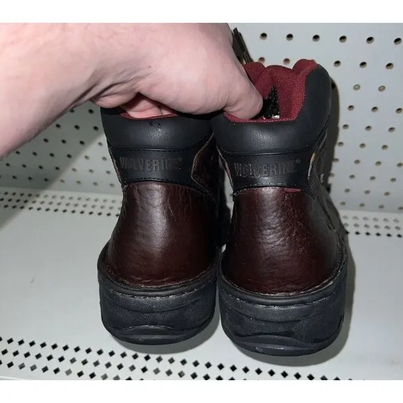 Wolverine Falcon Mens Leather 6&quot; Steel Toe Work Boots Size 11 M Brown W02376