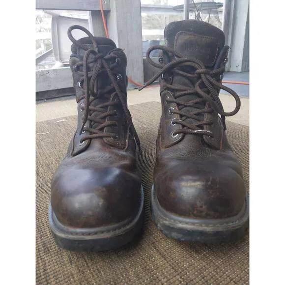 Wolverine Mens 13M Waterproof Work Boots Brown Leather Steel Toe Safety