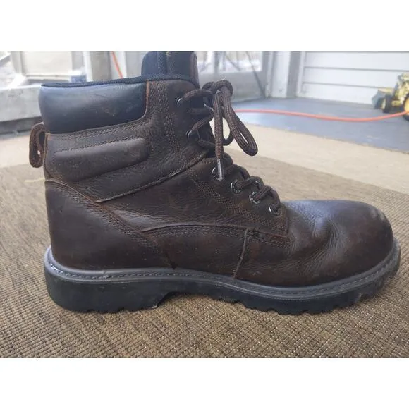 Wolverine Mens 13M Waterproof Work Boots Brown Leather Steel Toe Safety