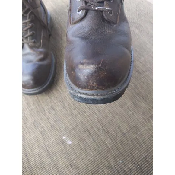 Wolverine Mens 13M Waterproof Work Boots Brown Leather Steel Toe Safety