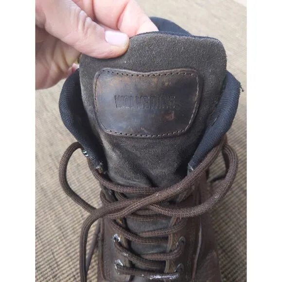 Wolverine Mens 13M Waterproof Work Boots Brown Leather Steel Toe Safety