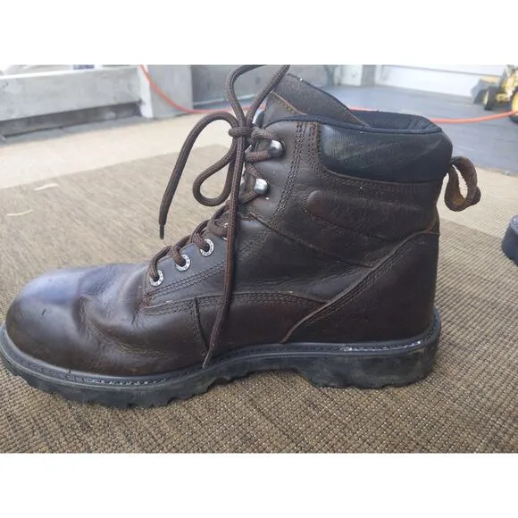 Wolverine Mens 13M Waterproof Work Boots Brown Leather Steel Toe Safety