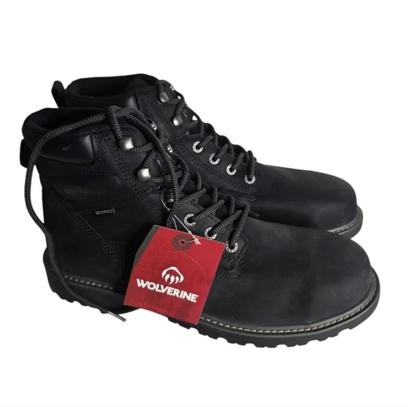 Wolverine Men's  Floorhand Black Leather Upper work Boots Size 13M Steel…