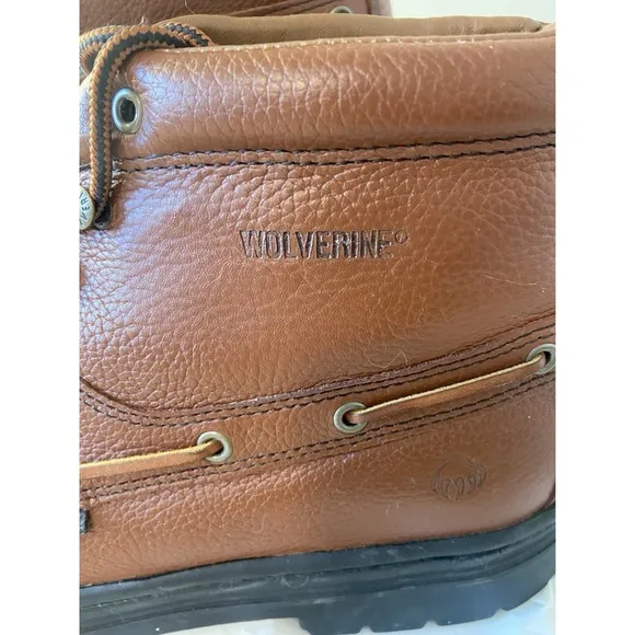 Wolverine Steel Moc 5 Steel Toe Chukka Brown Leather 5&quot; Work Boot- Size 11.5