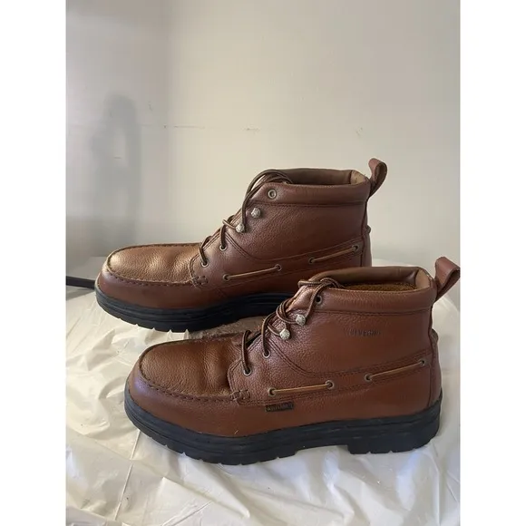 Wolverine Steel Moc 5 Steel Toe Chukka Brown Leather 5&quot; Work Boot- Size 11.5