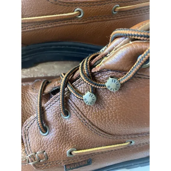 Wolverine Steel Moc 5 Steel Toe Chukka Brown Leather 5&quot; Work Boot- Size 11.5