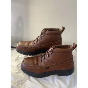 Wolverine Steel Moc 5 Steel Toe Chukka Brown Leather 5&quot; Work Boot- Size 11.5