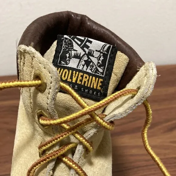 Wolverine Woman’s Beige Suede Leather Hiker Boots. Size 6.5 W.