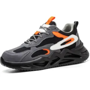 ✨Women Black Steel Toe Shoes Wide fit Lightweight Slip Resistant Proof Toe Shoes