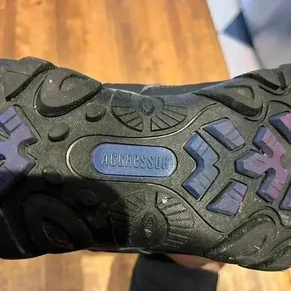 Women's Aggressor Steel Toe Safety Boots in Blue and Black Size 5