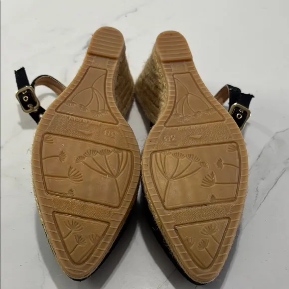 Women's Black Espadrille Slingback Shoes