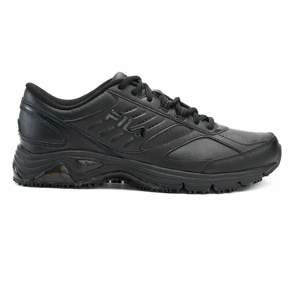 Women's Fila memory ultra work shoes black slip resistant