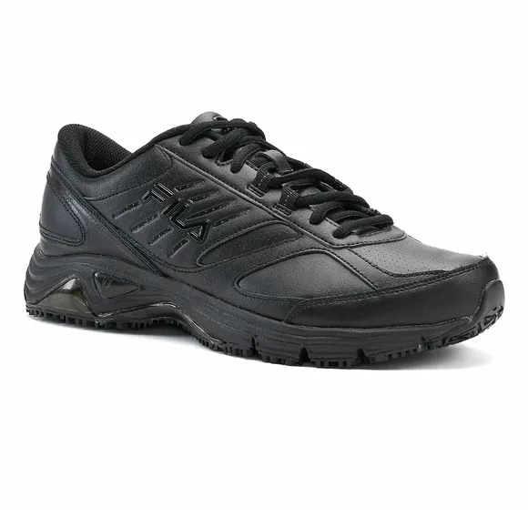 Women's Fila memory ultra work shoes black slip resistant