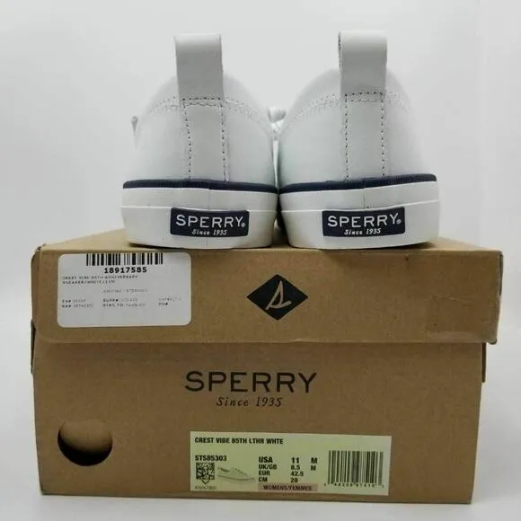 Womens Sperry Crest Vibe 85th Anniversary Sneakers White STS85303 Size 11M