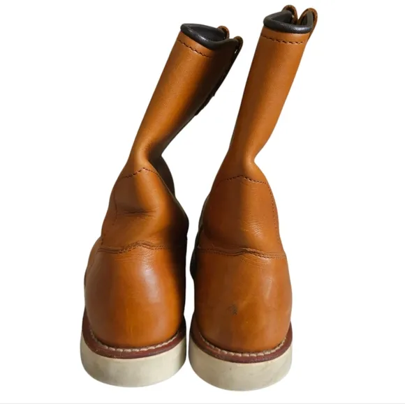 Word By Red Wing Shoes Work Boots Steel Toe Pull On Brown Leather