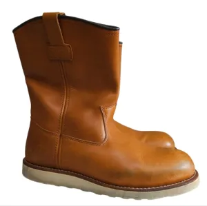 Word By Red Wing Shoes Work Boots Steel Toe Pull On Brown Leather