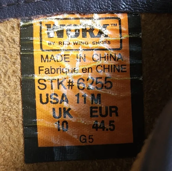 Word By Red Wing Shoes Work Boots Steel Toe Pull On Brown Leather