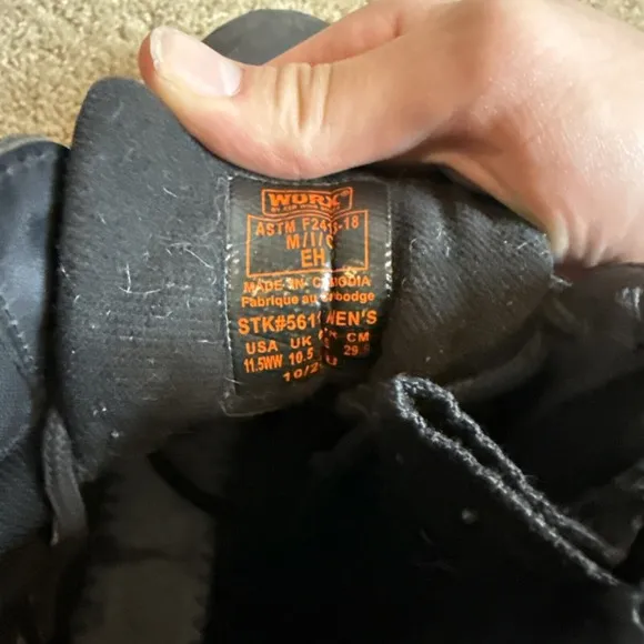 Worx By Red Wing Boots Mens 11.5WW Steel Toe Safety Black ASTM F2413-18